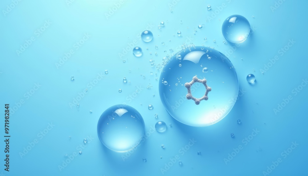 Elegant droplets in a blue sea Elegant droplets in a blue sea