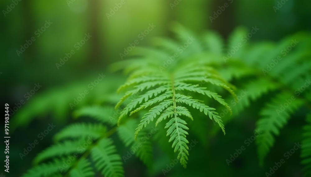Vibrant fern leaves in a lush forest Vibrant fern leaves in a lush forest