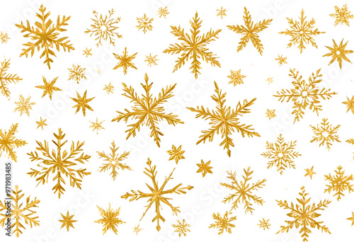 Golden Snowflakes and Stars