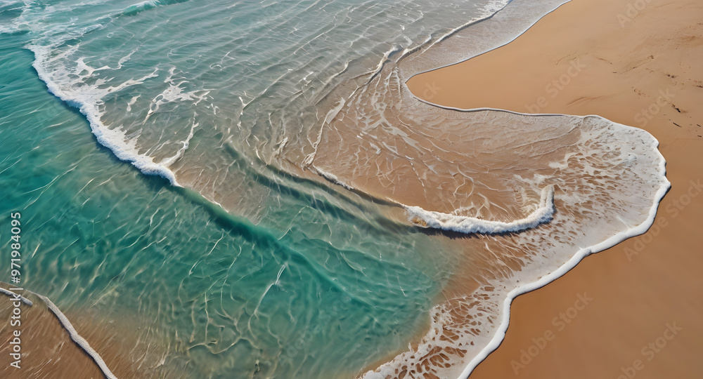 Waves crashing into the sandy beach Waves crashing into the sandy beach