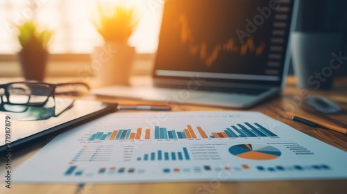 Financial Growth Analysis. Market Investment and Stock Chart Trends