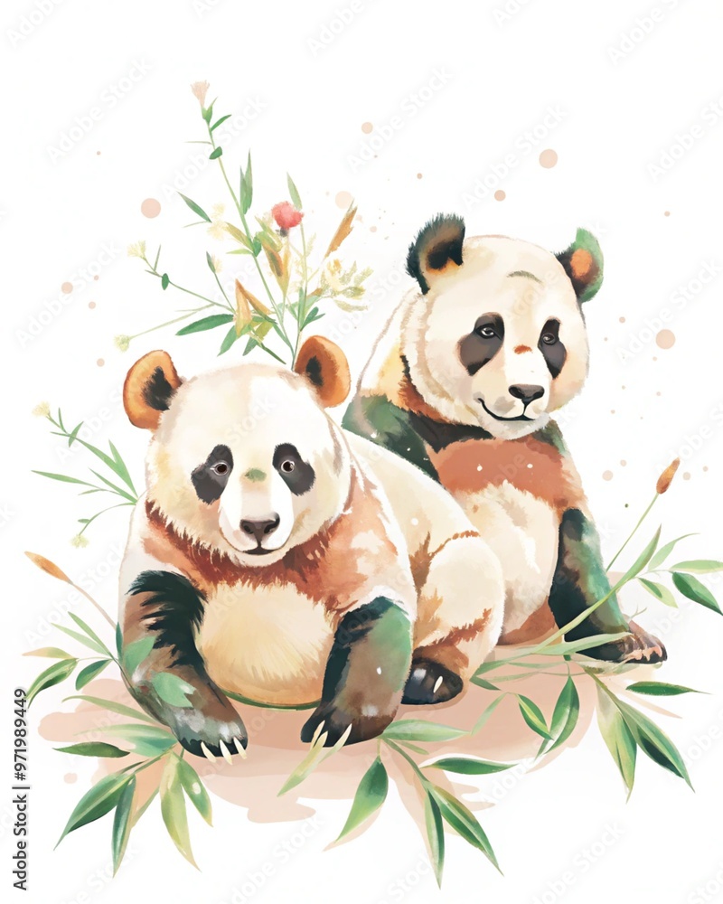panda bear and bamboo panda bear and bamboo