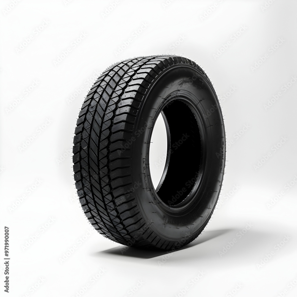 Obraz premium Detailed Render of a Tire Isolated on White Background