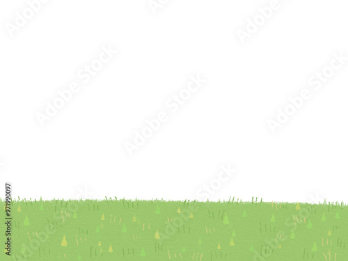 水彩風の草原のフレーム