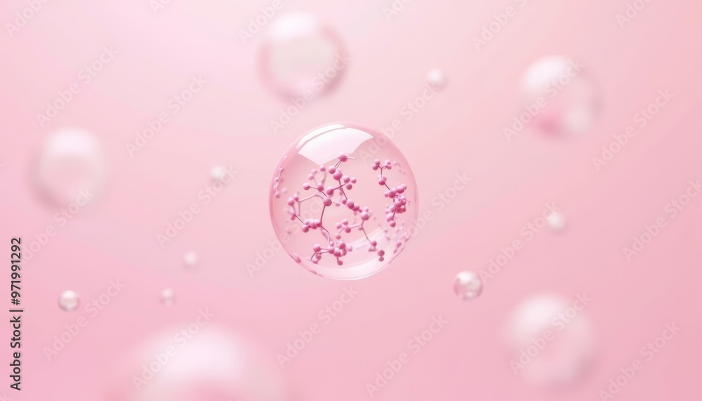 Bubbly and vibrant A closeup of soap bubbles with a hint of pink Bubbly and vibrant A closeup of soap bubbles with a hint of pink