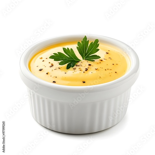 Barnaise Sauce Dish on White Background photo