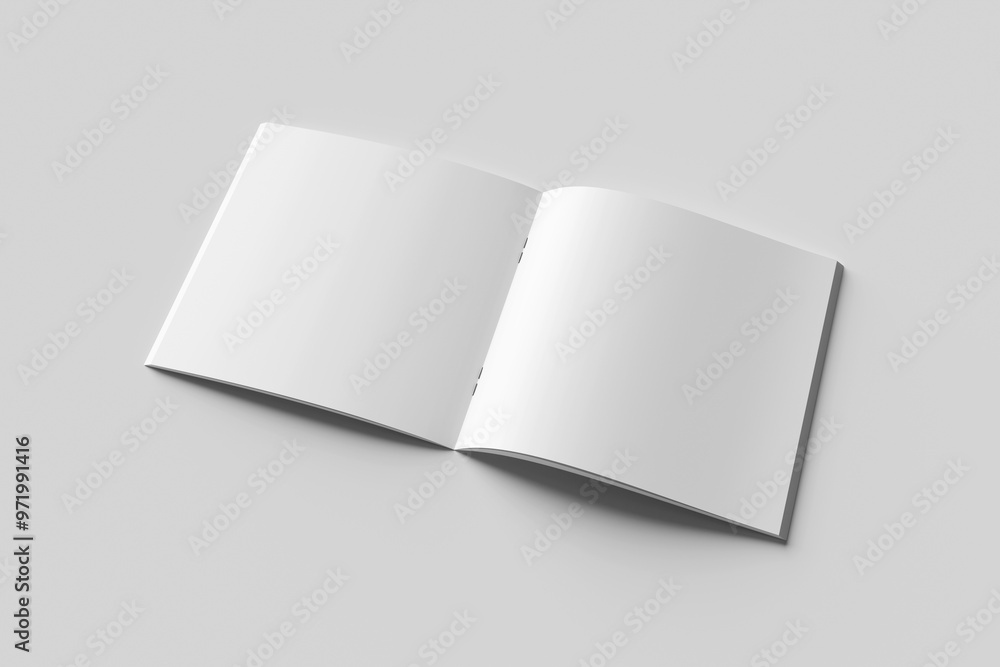 Blank square magazine for mockup on gray background Blank square magazine for mockup on gray background