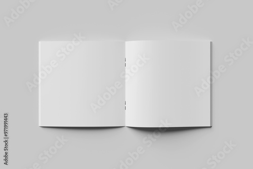Blank square magazine for mockup on gray background