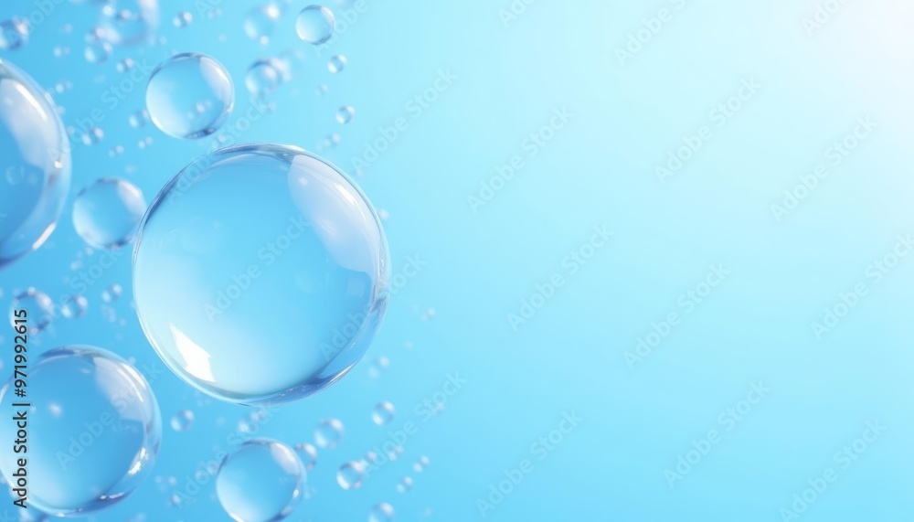 Bubbles floating in clear blue water Bubbles floating in clear blue water