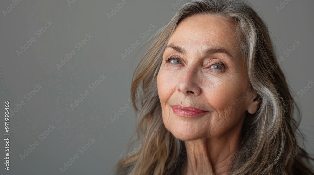 Mature woman with aged skin generative ai Mature woman with aged skin generative ai
