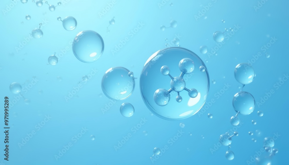 Bubbles floating in a clear blue sky Bubbles floating in a clear blue sky