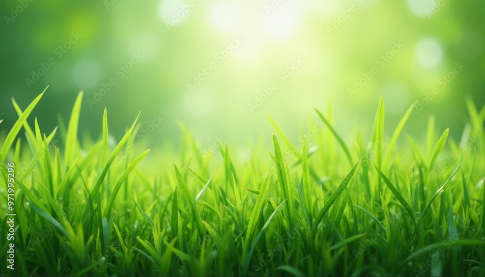 Vibrant green field sunlit and serene Vibrant green field sunlit and serene