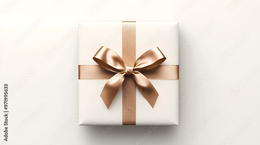 Gift Box and Blank card note with ribbon bow for Christmas celebration greeting. Gift Box and Blank card note with ribbon bow for Christmas celebration greeting.