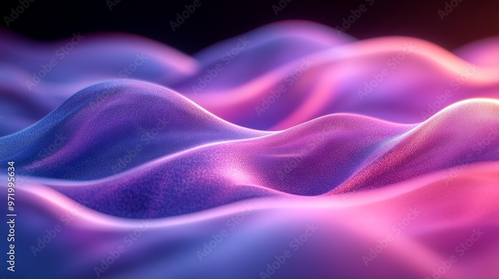Abstract Wavy Texture in Neon Pink and Purple Generative AI Abstract Wavy Texture in Neon Pink and Purple Generative AI