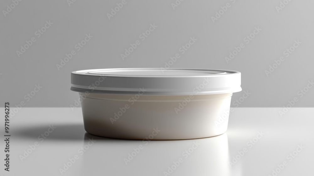 Minimalistic Plastic Container on White Background Generative AI Minimalistic Plastic Container on White Background Generative AI