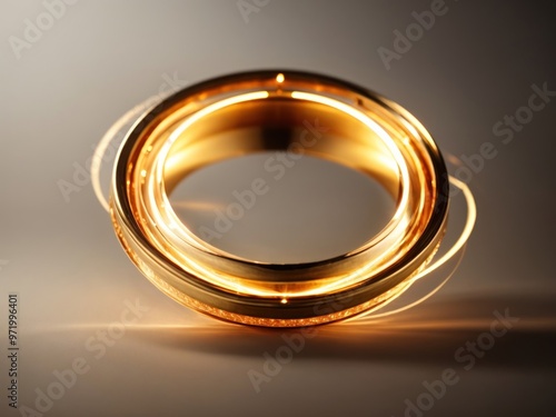 gold colored light circle design element photo