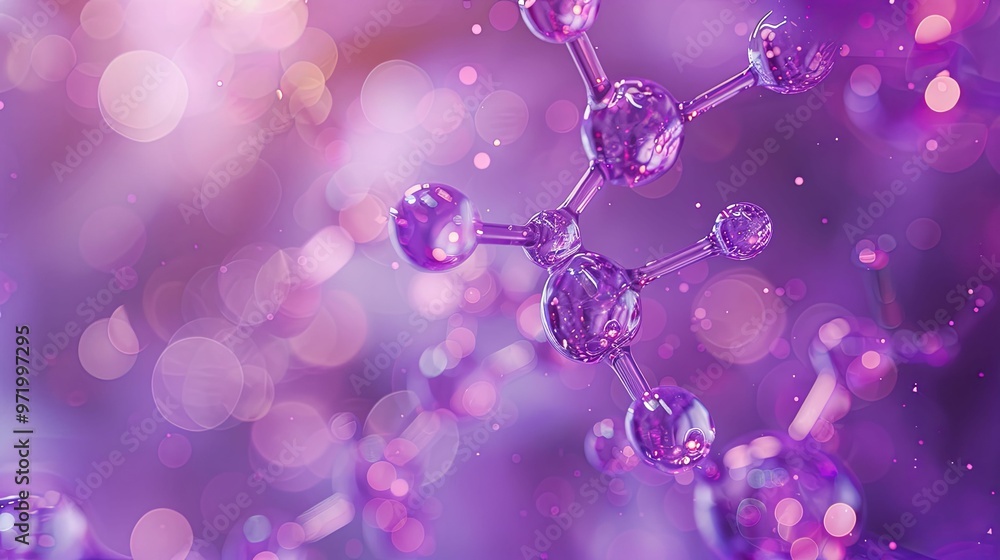 Purple Molecular Structure with a Bokeh Background Purple Molecular Structure with a Bokeh Background