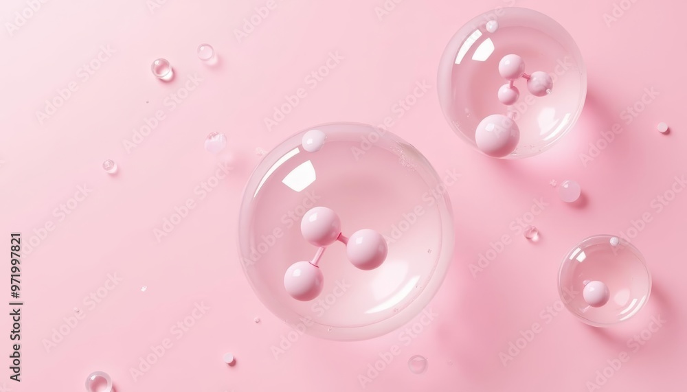 Elegant simplicity Bubbles and spheres in soft pink Elegant simplicity Bubbles and spheres in soft pink