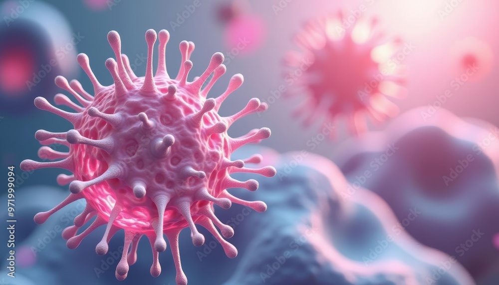 Viral Illustration A 3D rendering of a virus particle Viral Illustration A 3D rendering of a virus particle