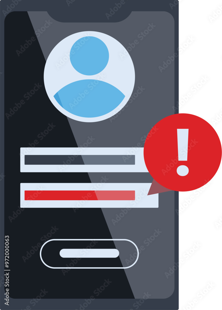Fotografie Smartphone displaying a user profile is showing an error notification with an ex