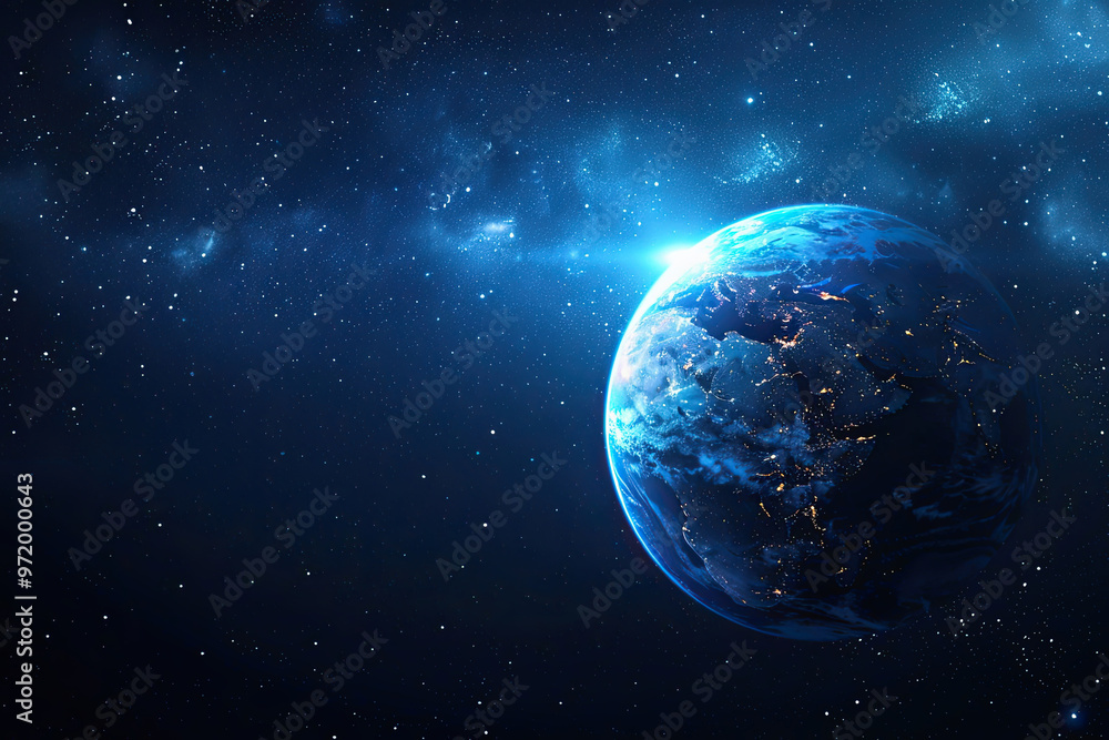 View of the blue earth from space, Planet Earth,stars and galaxy. View of the blue earth from space, Planet Earth,stars and galaxy.