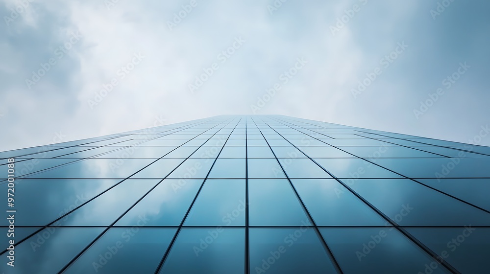 Glass Facade of a Modern Skyscraper Reaching for the Sky Glass Facade of a Modern Skyscraper Reaching for the Sky