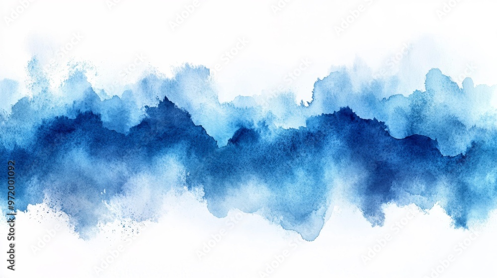 Abstract Blue Watercolor Brush Stroke Background Generative AI