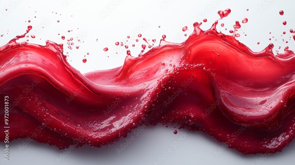 Red Liquid Splash Wave Generative AI Red Liquid Splash Wave Generative AI