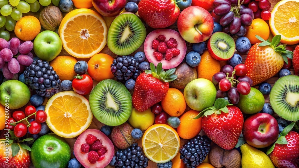 Colorful background filled with a variety of fruits, fruits,colorful, background, vibrant, fresh, healthy, nutrition, summer Colorful background filled with a variety of fruits, fruits,colorful, background, vibrant, fresh, healthy, nutrition, summer