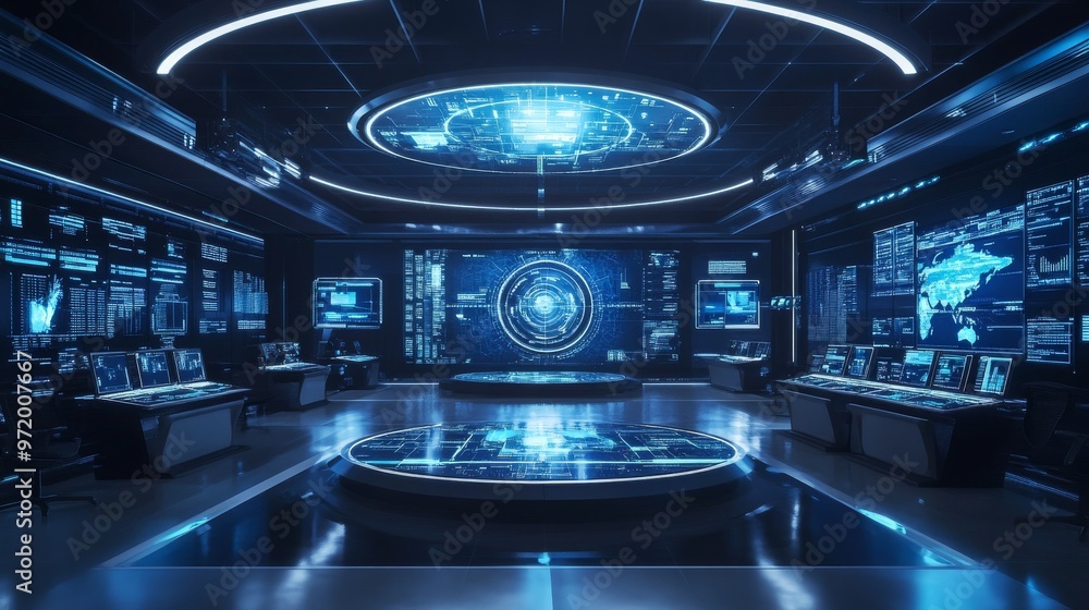A high-tech cybersecurity center where experts monitor and protect against the latest trendy threats A high-tech cybersecurity center where experts monitor and protect against the latest trendy threats
