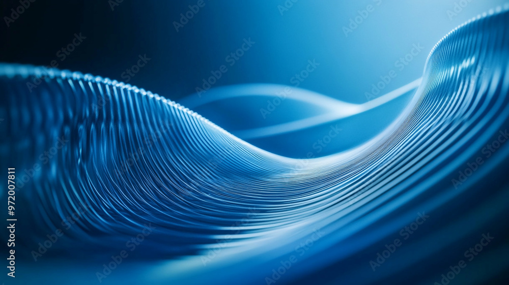 Abstract illustration of flowing blue waves creating a tranquil and immersive atmosphere Abstract illustration of flowing blue waves creating a tranquil and immersive atmosphere