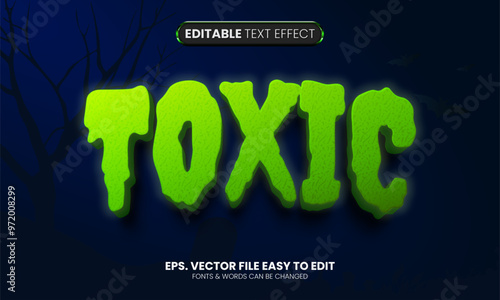 Editable toxic text effect, halloween theme text style