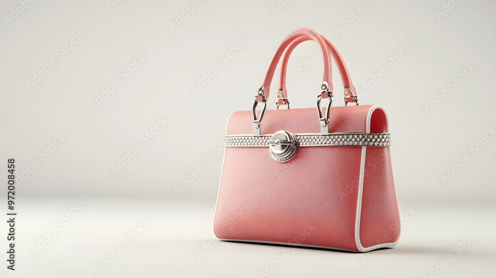 78. A lifelike 3D render of a stylish designer handbag with metal accents, isolated on a pristine white background 78. A lifelike 3D render of a stylish designer handbag with metal accents, isolated on a pristine white background