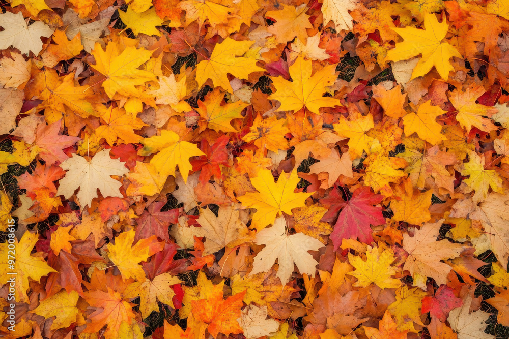 Colorful seasonal autumn background pattern, Vibrant carpet of fallen forest leaves. Colorful seasonal autumn background pattern, Vibrant carpet of fallen forest leaves.