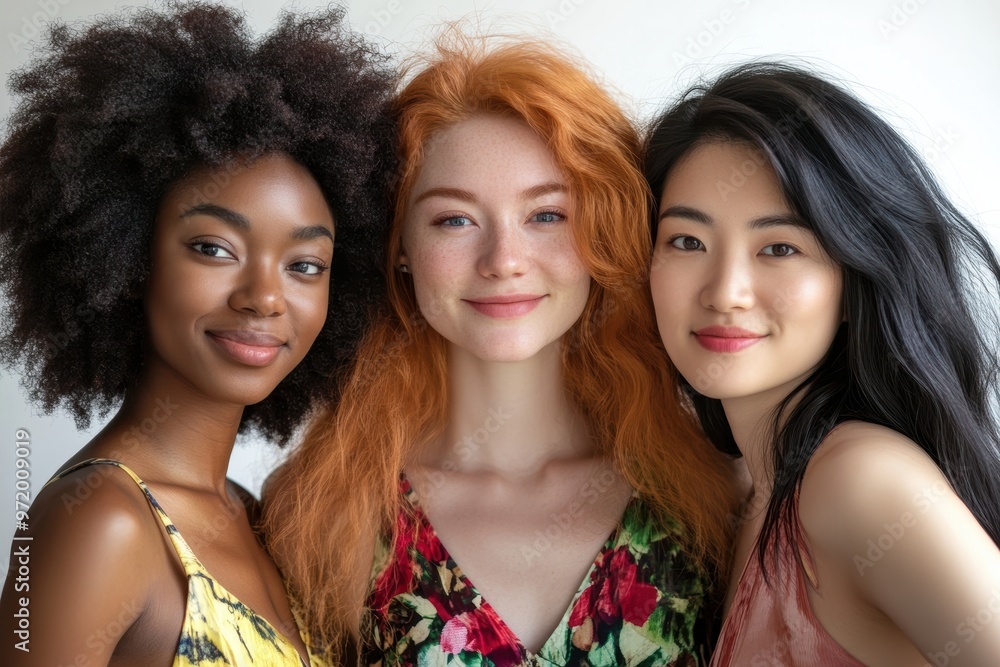 unity and friendship among young women from different cultural backgrounds. Their bright smiles and closeness reflecting the strength of diverse communities. unity and friendship among young women from different cultural backgrounds. Their bright smiles and closeness reflecting the strength of diverse communities.