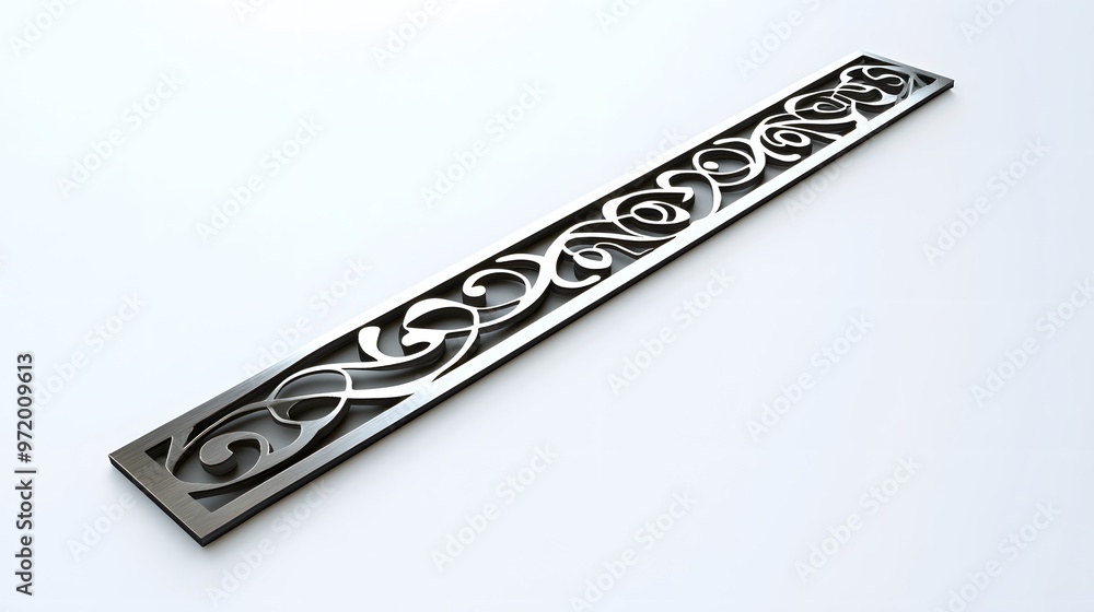 86. A detailed 3D render of a stylish metal bookmark with an elegant design, isolated on a pristine white background 86. A detailed 3D render of a stylish metal bookmark with an elegant design, isolated on a pristine white background