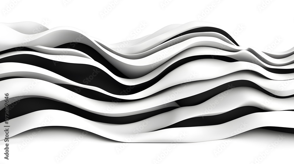 Obraz premium Abstract White and Black Curved Lines Background