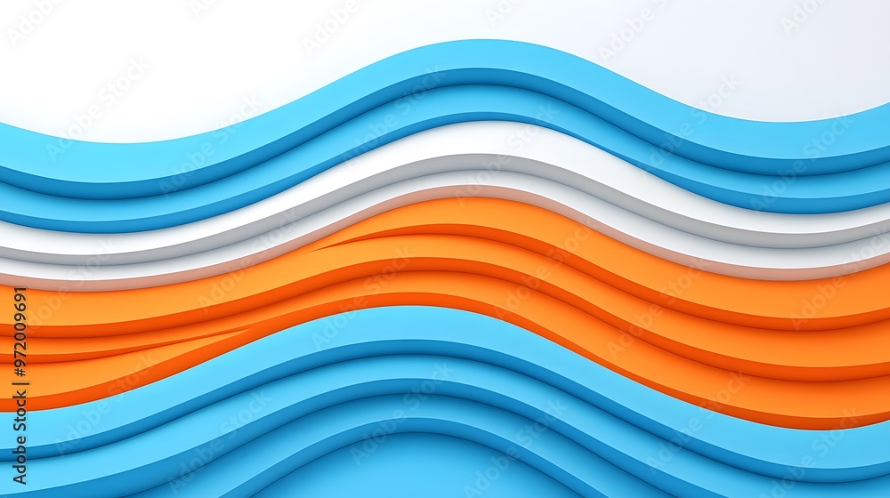 Abstract Blue Orange White Curved Lines Background Abstract Blue Orange White Curved Lines Background