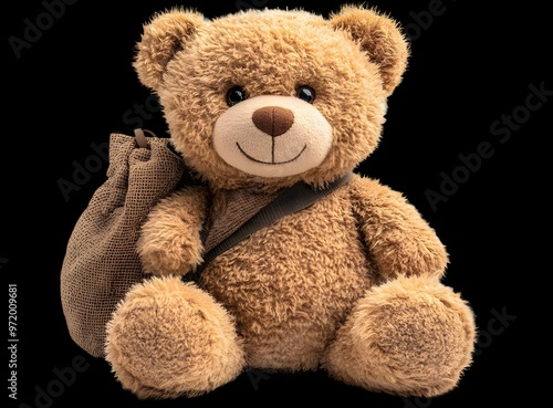 a teddy bear with a bag

