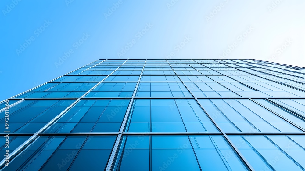 A Low Angle View of a Modern Glass Building Facade A Low Angle View of a Modern Glass Building Facade