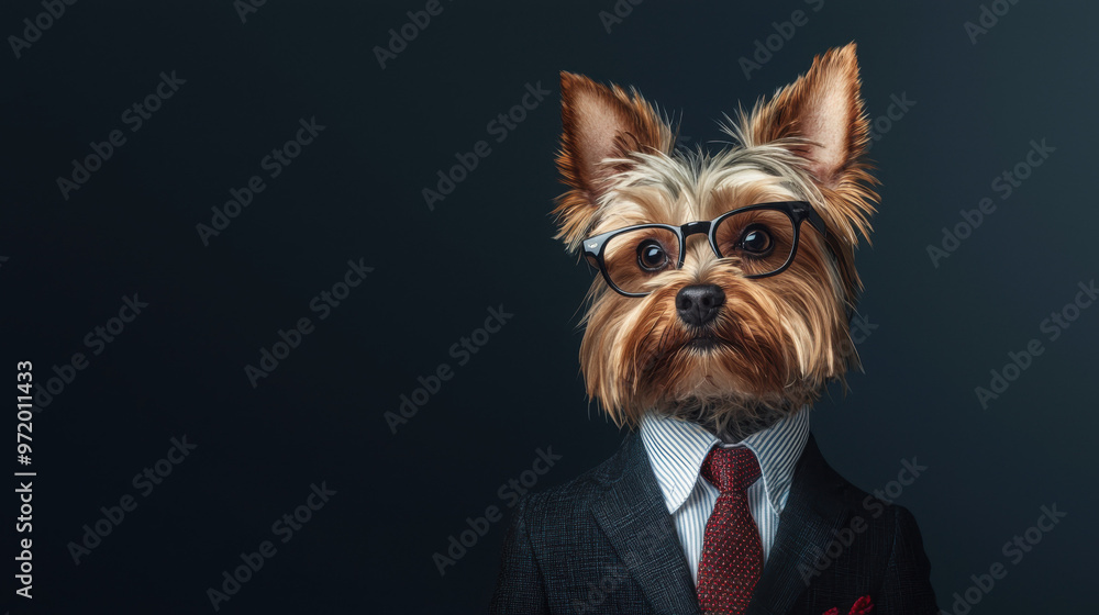 Fototapeta premium Dog in Suit and Glasses