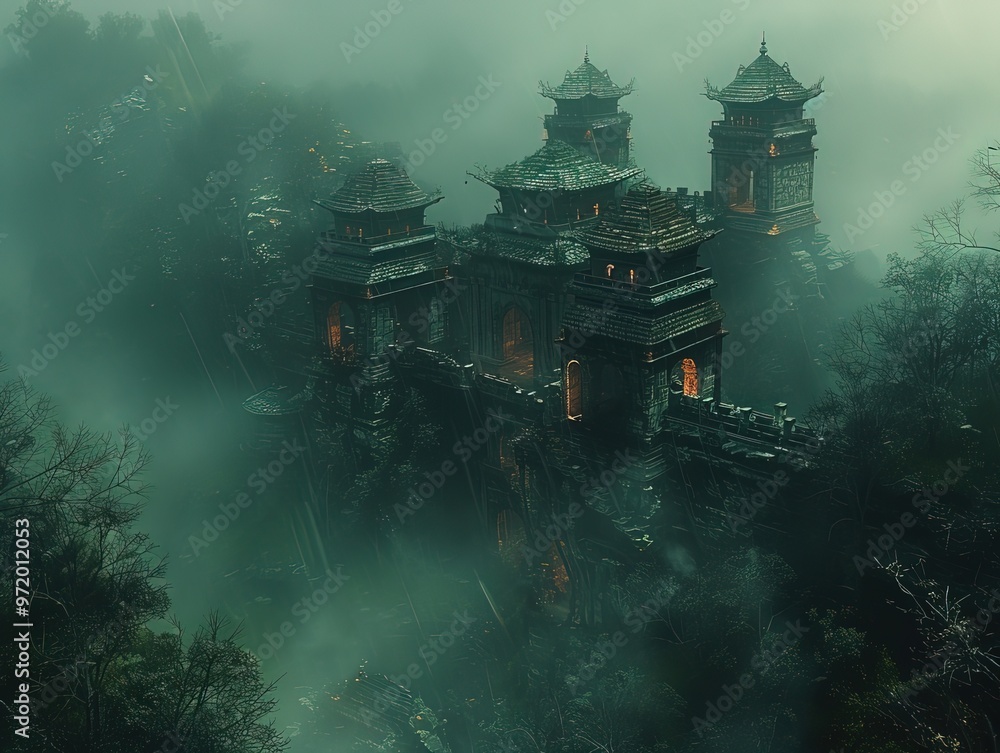 Mythical and Ethereal Landscape with Mystical Elements and Enchanted Aura Mythical and Ethereal Landscape with Mystical Elements and Enchanted Aura