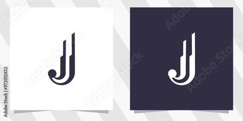 letter j with building logo design vector