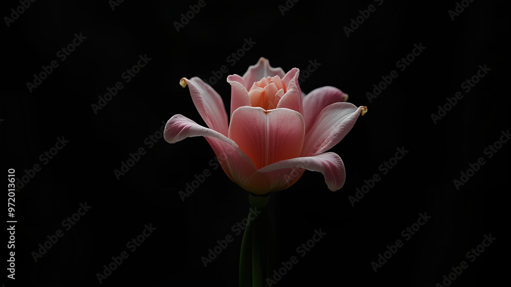 Create a pitch dark wallpaper of a flower with black background Create a pitch dark wallpaper of a flower with black background