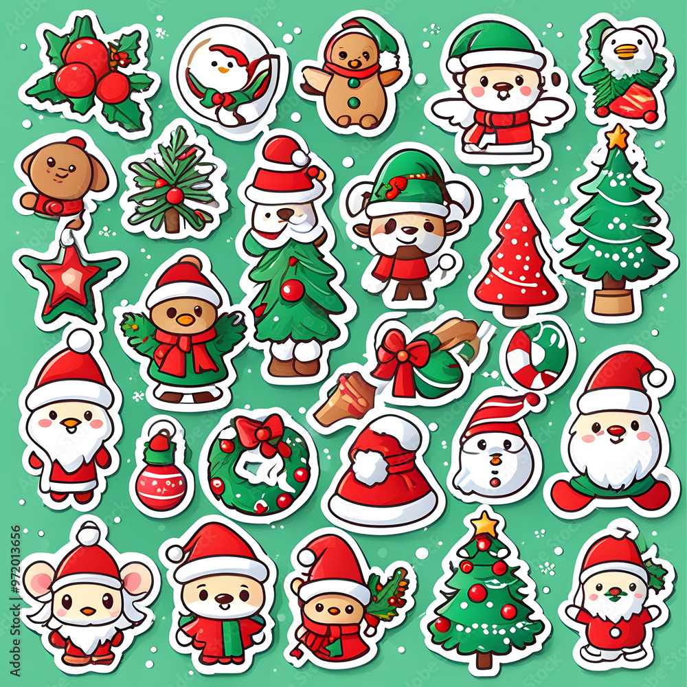 Stickers , Icons and elements of Christmas theme for any decorations. Stickers , Icons and elements of Christmas theme for any decorations.