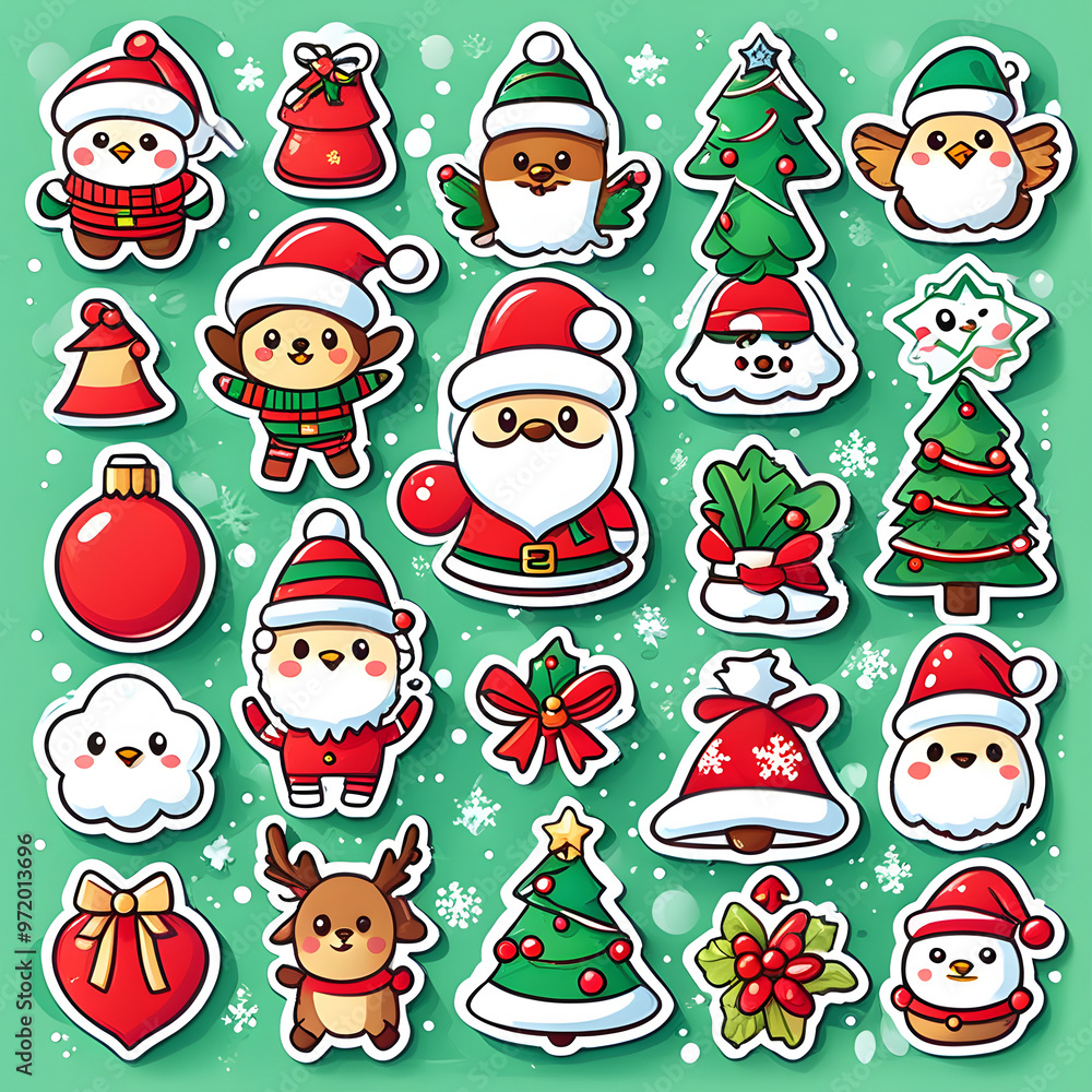 Stickers , Icons and elements of Christmas theme for any decorations. Stickers , Icons and elements of Christmas theme for any decorations.