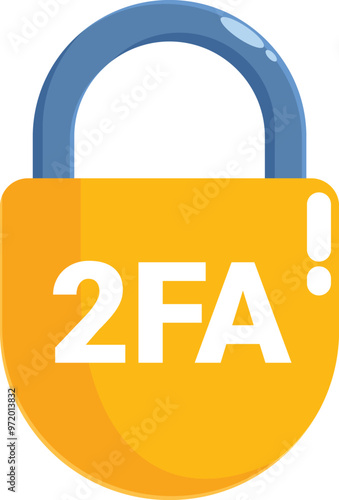 Closed padlock ensuring safety with 2fa protocol for secure authorization