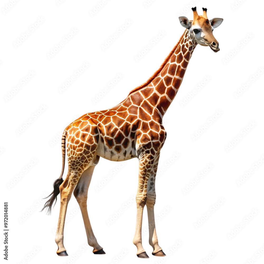 Fototapeta premium Giraffe Isolated on transparent background.