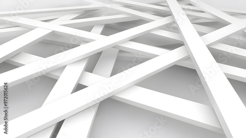 Abstract White Geometric Pattern with Intersecting Lines