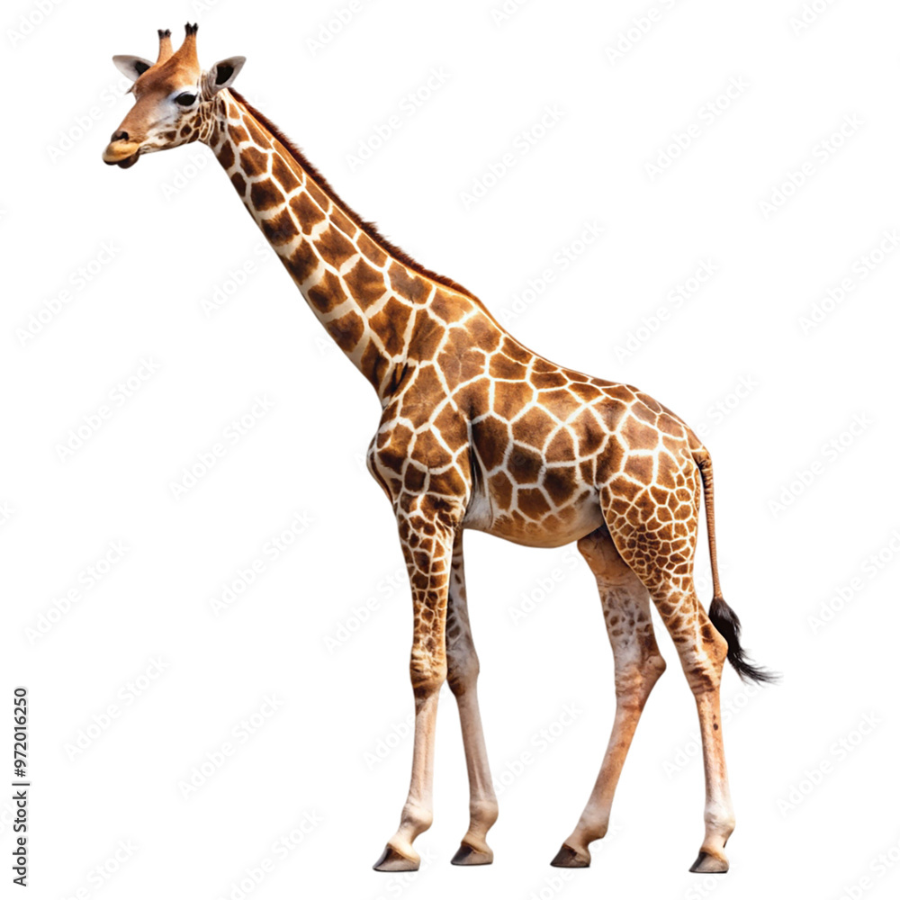 Fototapeta premium Giraffe Isolated on transparent background.
